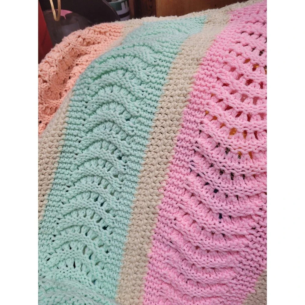vintage hand made crochet blanket